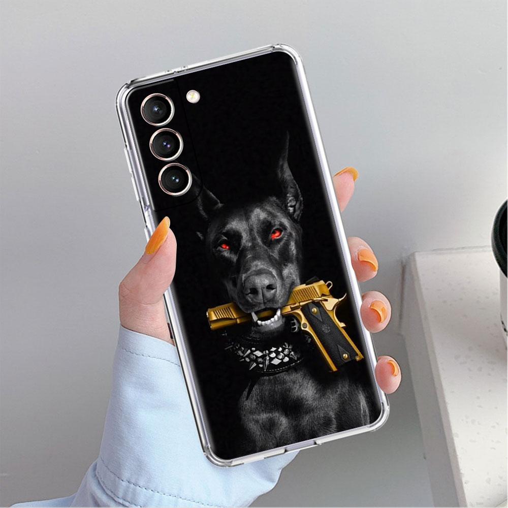 Прозрачный чехол для Samsung Galaxy S22 S20 FE S21 S10 S9 Plus Note 20 Ultra 10 Lite Phone Shell Animal Dachshund Doberman Dog
