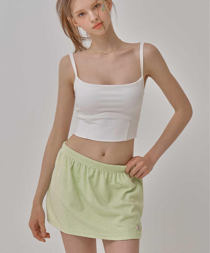 Bikini Bender Terry Slit Cover-Up Skirt - Yellow Green