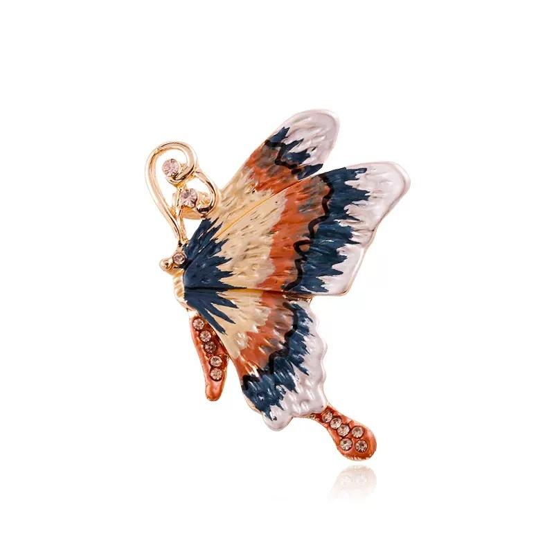 Elegant Enamel Painted Butterfly Brooch, High-end Women's Luxurious, Fashionable and Exquisite Brooch