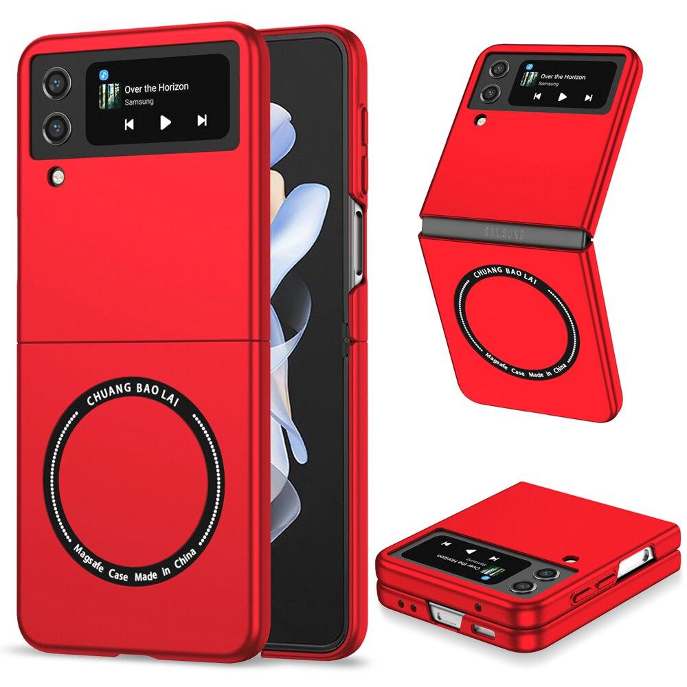 KEYSION Магнитный чехол с беспроводной зарядкой для Samsung Galaxy Z Flip 4 3 5G, ПК, противоударная задняя крышка для телефона Galaxy Z Flip 3 4 5G