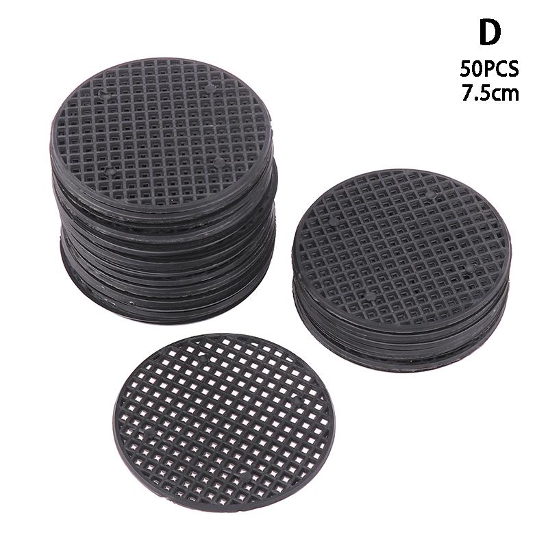 50 шт., нижний сетчатый коврик, многофункциональный цветочный горшок, сетчатая подкладка, отверстие для дна тазика для бонсай, воздухопроницаемая прокладка, садовые принадлежности