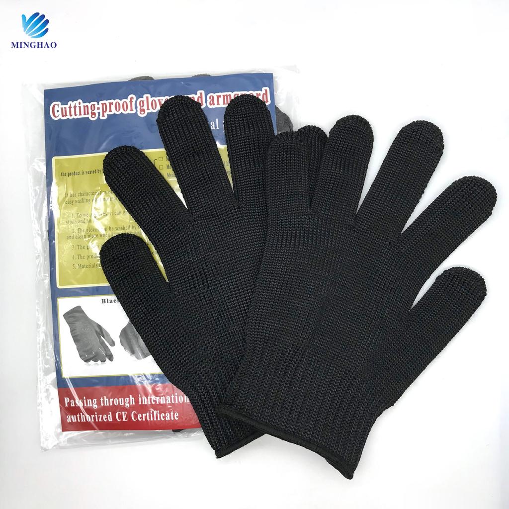 Home Gloves Labor Protection Gloves Wrapped Steel Wire Gloves Police Self-Defense Anti-Cut Black Gloves Household Cleaning Tools