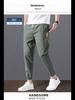 2023 Men's Korean-Style Ice Silk Casual Pants, Quick-Drying, Trendy, Loose-Fit Nine-Point Sports Pants for Summer.
