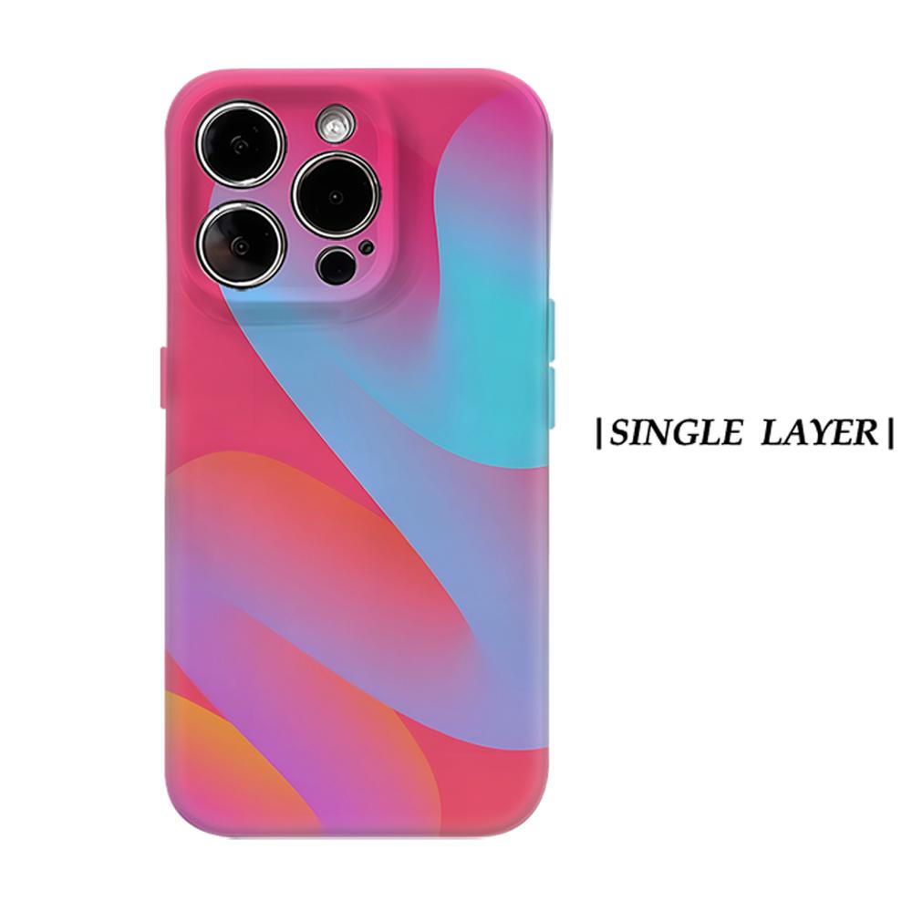 Pink Blue Gradient Swirl Phone Case for IPhone 17AIR 16E 16 15 14 13 12 11 17 Pro Max Plus Double-layer Back Cover