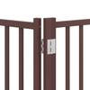 6 Piece Foldable Dog Gate with Door Brown 480 cm Poplar Wood