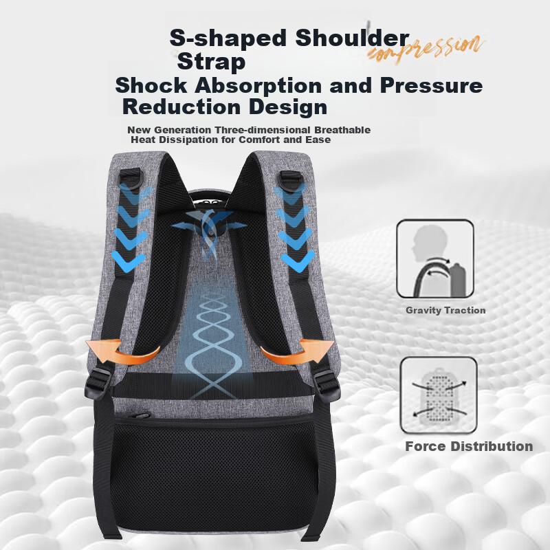 BRINCH Laptop Backpack, 17/17.3 Inch, Shockproof, for Business Trips And Commuting, Large Capacity Schoolbag