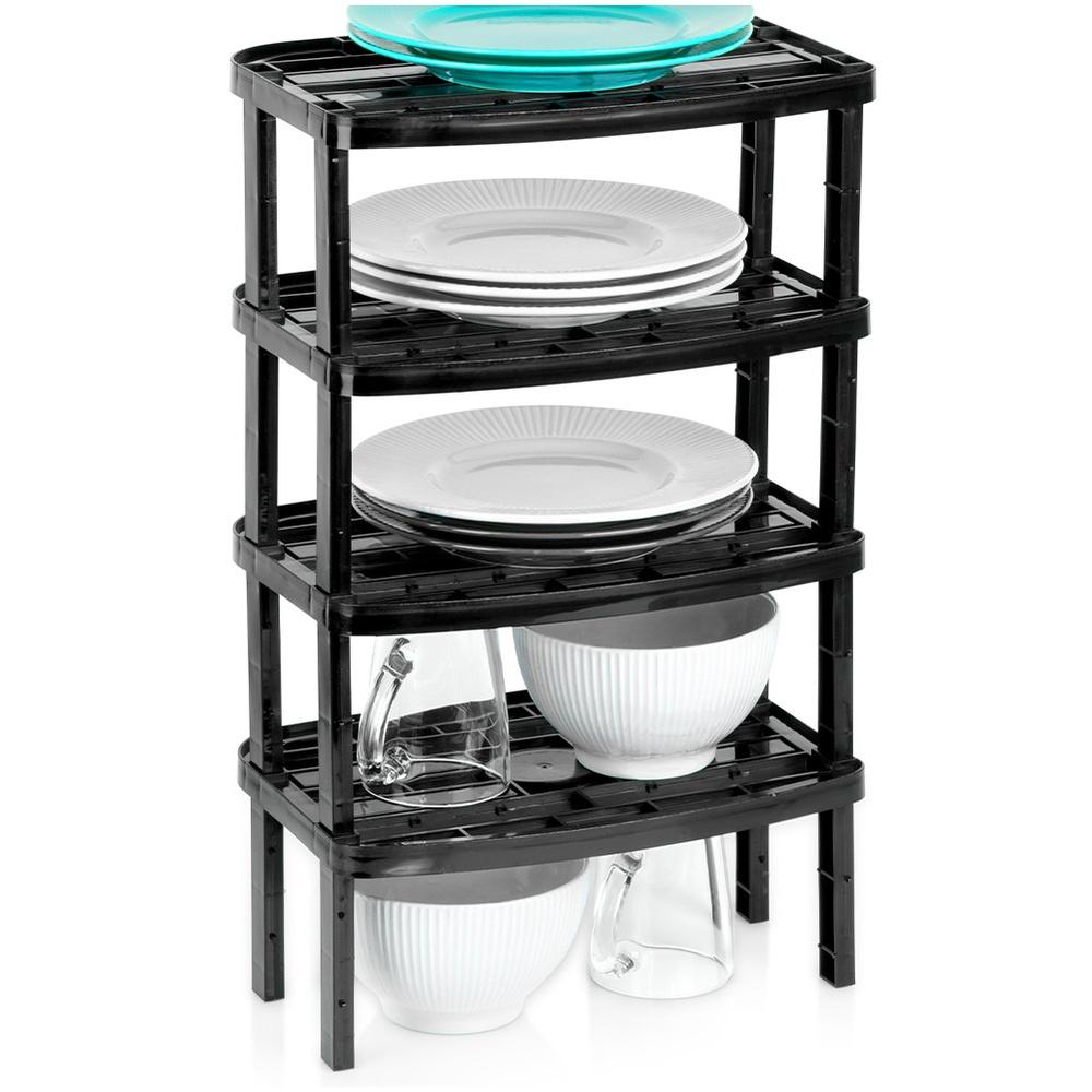 Black Kitchen Shelf 31X22X14.5 / 11.5 Cm 4 Pcs.
