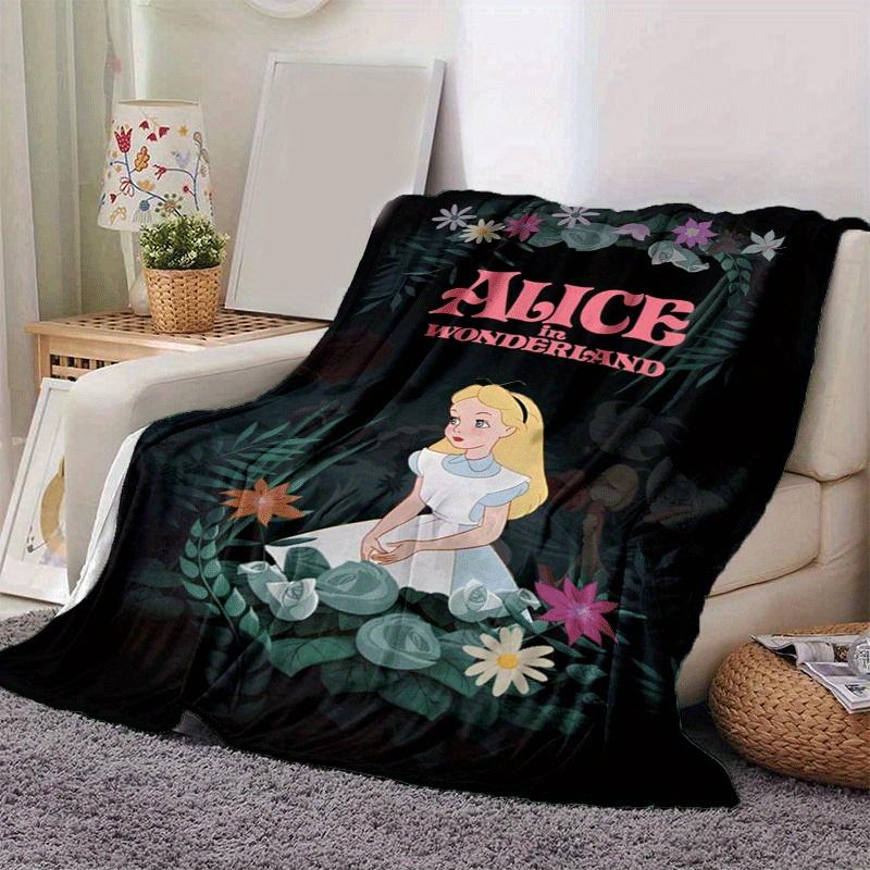 1pc Alice in Wonerlan Printing Blanket - Soft, All-Season Throw for Living Room, Beroom,Personalize Gift with Aorable Cartoon esign