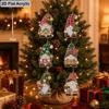 2D Flat 12pcs Acrylic Diamond Painting Christmas Ornaments, DIY Pearl Diamond Art Hanging Pendants, Gnome Angel Gingerbread House Snowflake Xmas Tree