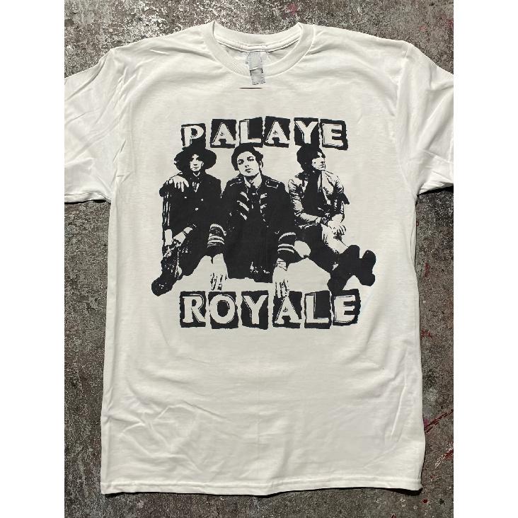 1 of 3 Palaye Royale The Funeral Tour 2019 Band T-shirt | White, Crew Neck, Slight Stretch Fabric, Regular Fit, Geometric-pattern, Casual Style