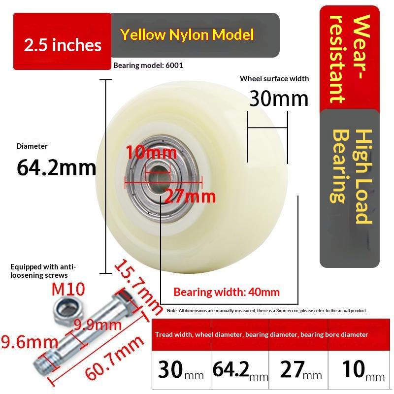 Heavy Duty Replacement Caster Wheels Wear-Resistant 1 Set 1.5/2/2.5/3/4/5 Inch for Kitchen Cabinets Workbench Use