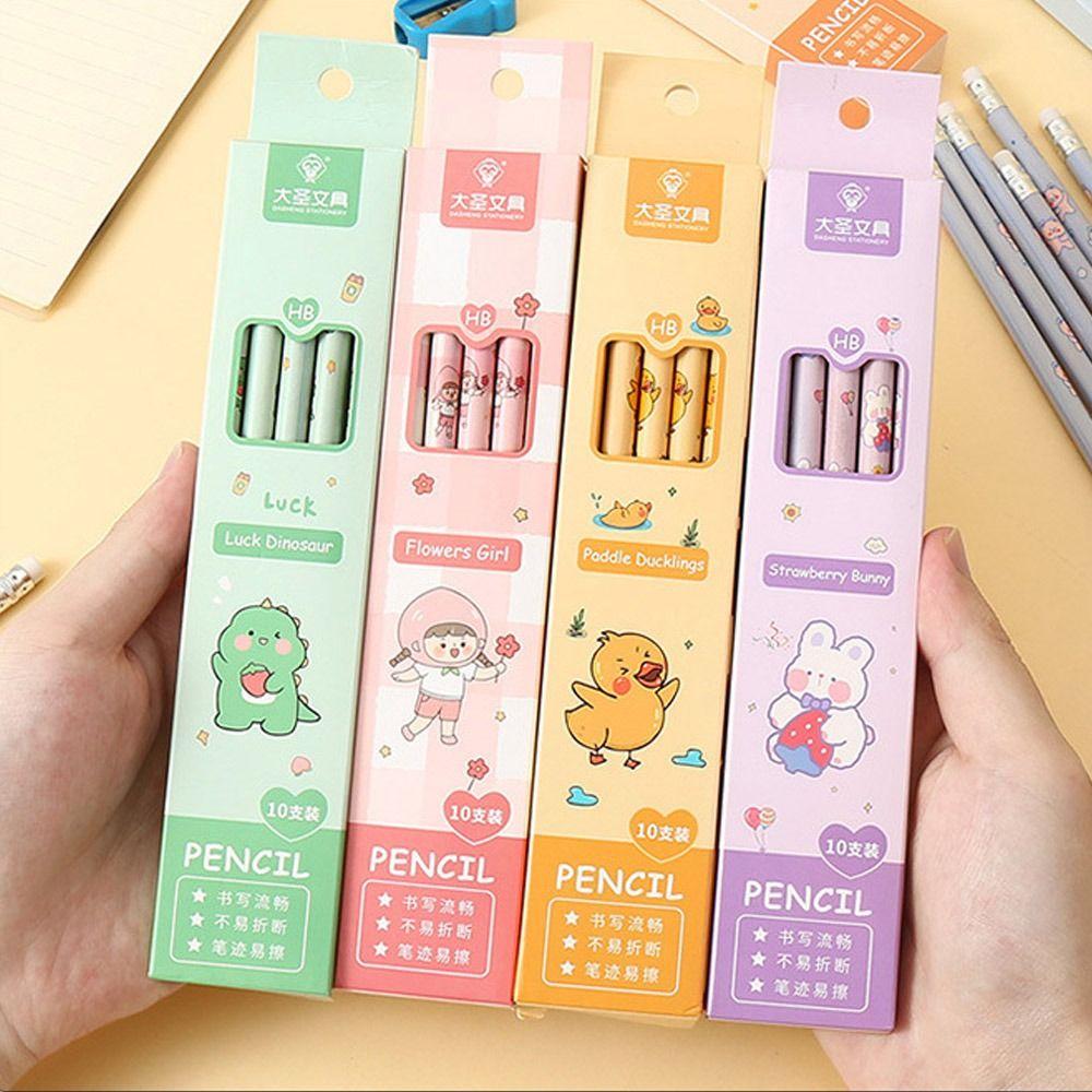 10Pcs Stationery Writing Pencil Sketch Painting Pencil High-quality HB Pencil Office