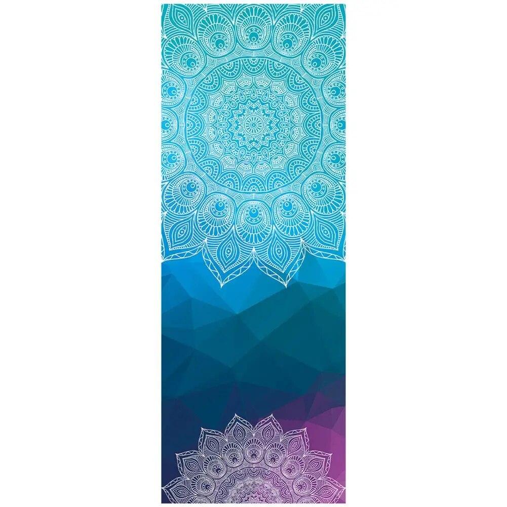 Полотенца для йоги, микрофибра с принтом для фитнеса, спортивные путешествия, быстросохнущий впитывающий пот коврик для тренировок, чехол для пилатеса, тренажерного зала, одеяло для йоги