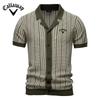 2025 Лето Вышитая Новая Мужская Рубашка Поло С Коротким Рукавом Трикотажная Полосатая Модная Деловая Рубашка Поло Для Мужчин
