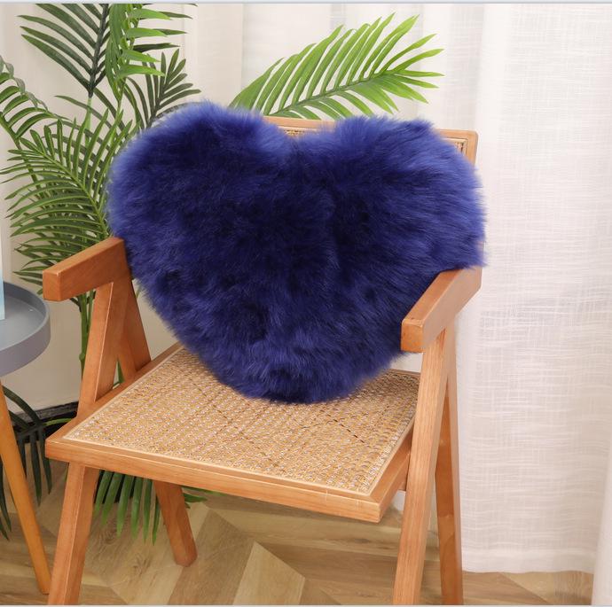 Подушка-подушка в форме сердца из искусственной шерсти, плюшевая