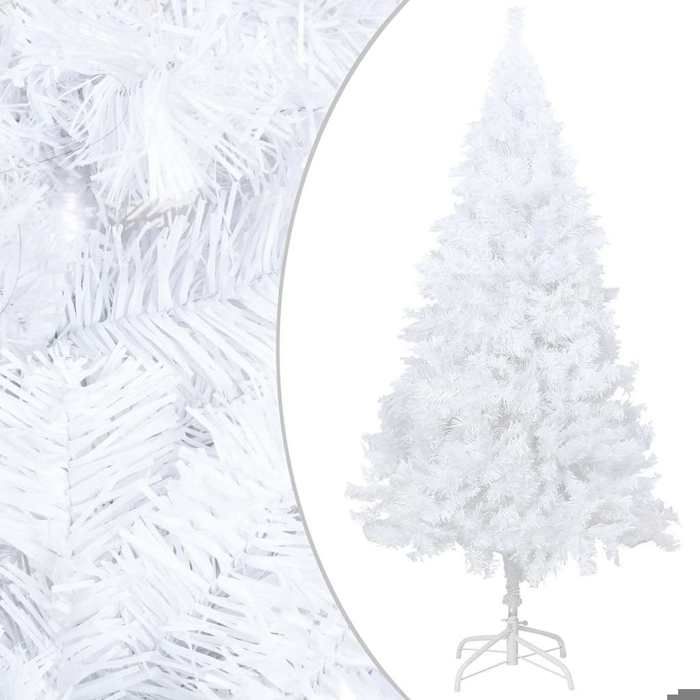 Maison Exclusive - Arbre de Noël artificiel pré-éclairé et boules blanc 120 cm PVC