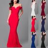 Женское сексуальное банкетное платье русалки с v-образным вырезом на одно плечо и открытой спиной