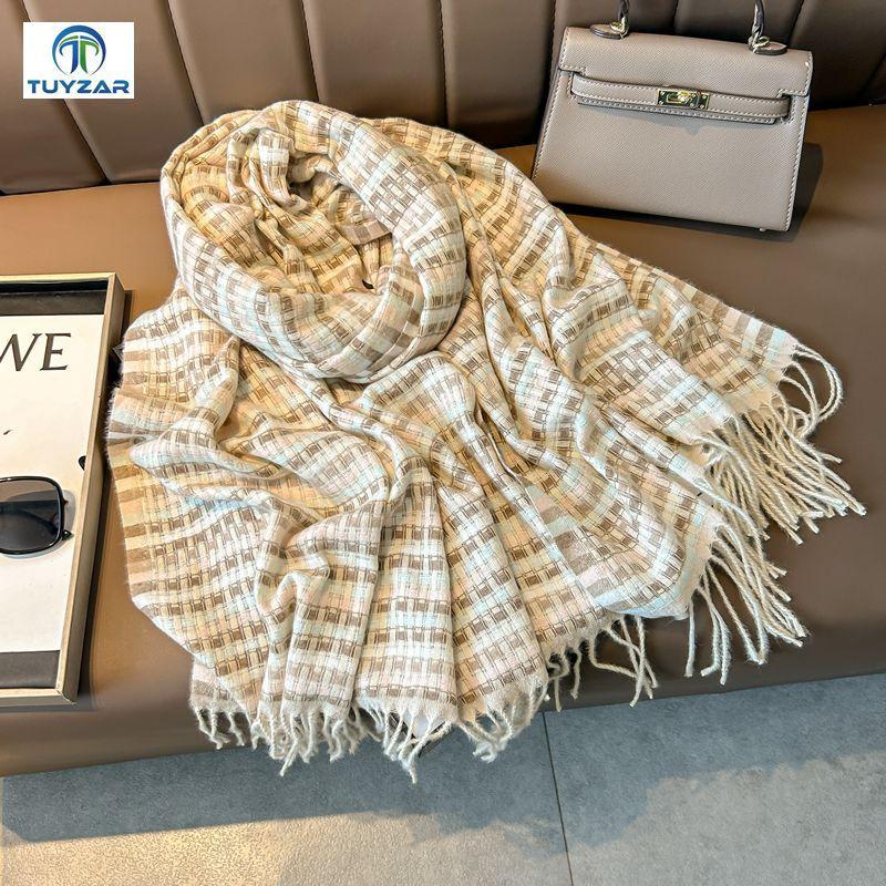 2024 Autumn And Winter New Extended Cashmere Scarf Versatile Women'S Warm Neck Protection Scarf Double Sided Scarf Shawl