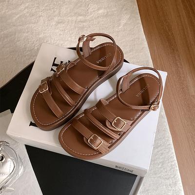 Мягкие подошвы не дают ногам устать~ Односложная обувь для женщин, новая летняя одежда, модные и современные сандалии на плоской подошве