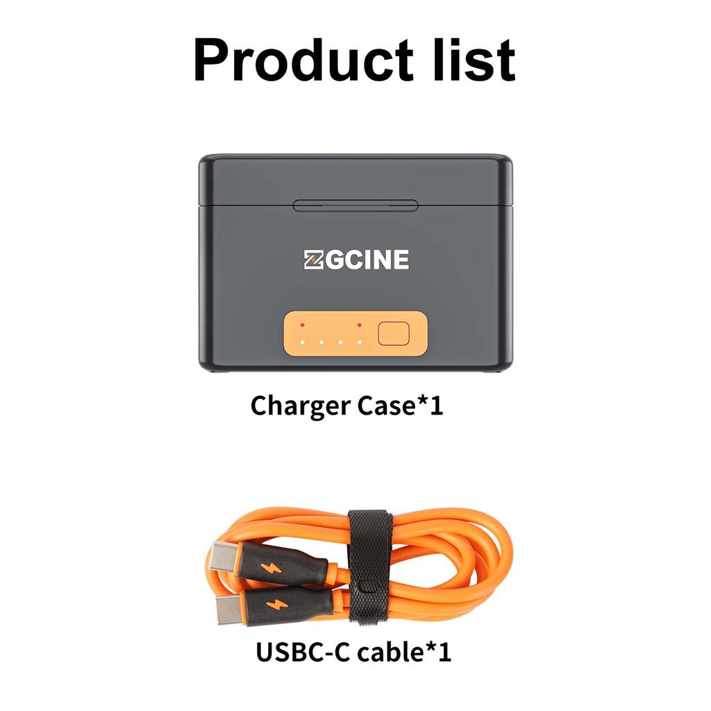 ZGCINE PS-BX1 Портативный чехол для быстрой зарядки аккумулятора камеры 5200 мАч Беспроводное зарядное устройство для двух аккумуляторов с