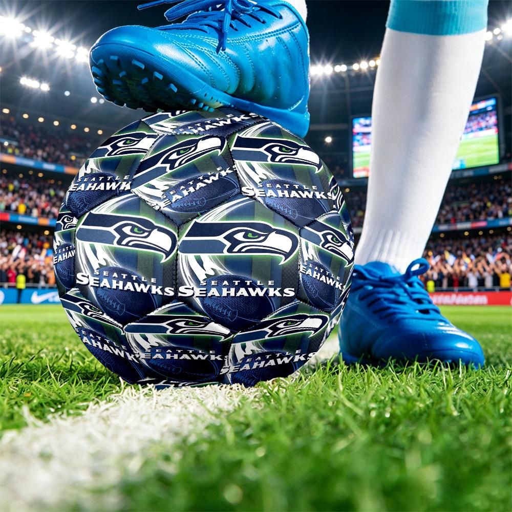 Seattle Seahawks Size 5 Sports Training Ball Shock Absorbing Durable Ball For Match Daily Practice Outdoor Activities