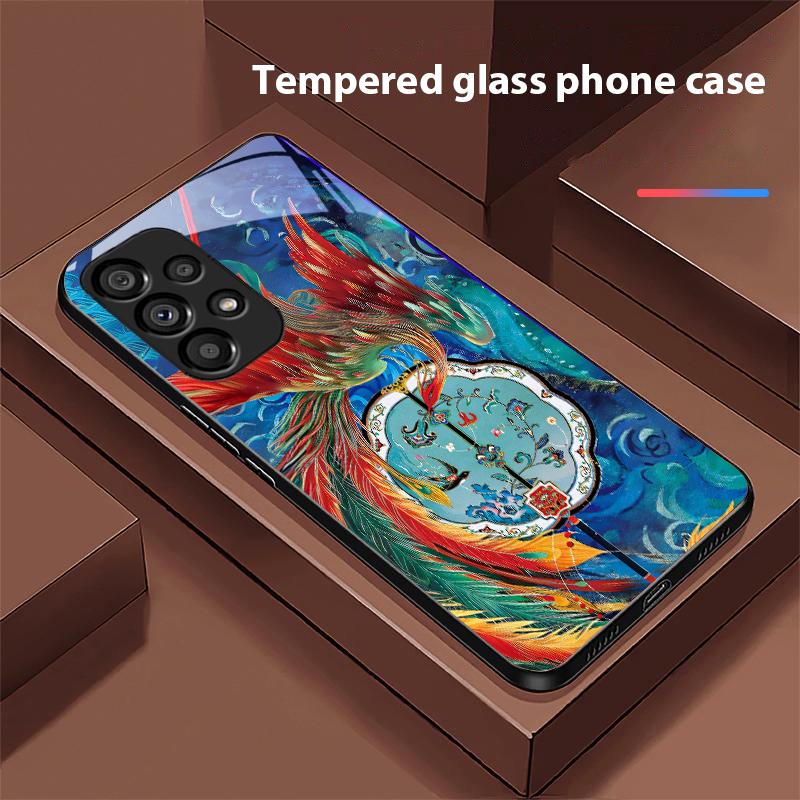 Золотой Феникс Для Samsung Galaxy S10 20 Plus 21 FE 22 23 24 FE 25 Ultra Черный Чехол для телефона из закаленного стекла Жесткий чехол