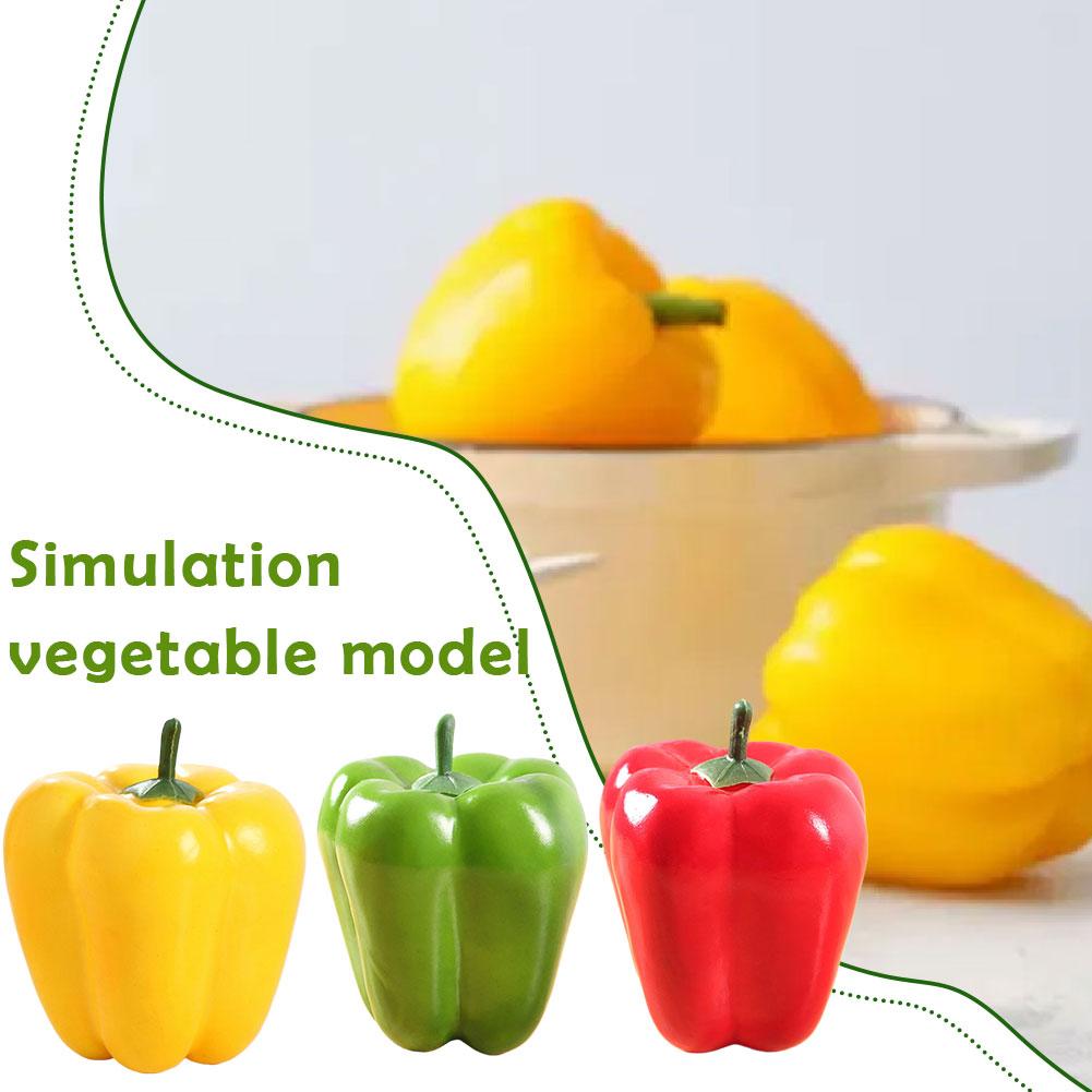 Simulated Colorful Pepper Model Replica Realistic Vegetable Accessorie Chili Arrangement Fake D N3A7