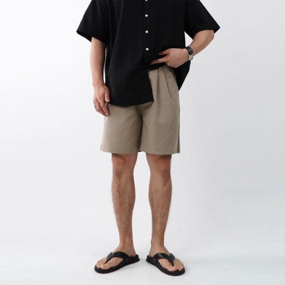 Onl Men Pin Tuck Banding Bermuda Shorts 6  Chino Pants