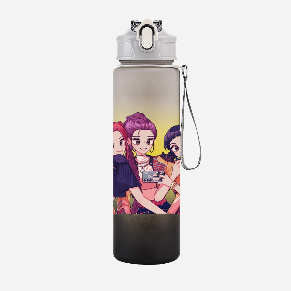 750Ml Water Bottler K-Pop Demon Hunters Printed Character Water Cup Large Capacity Outdoor Portable Rope Drinking Bottle for Boy Girl Gift