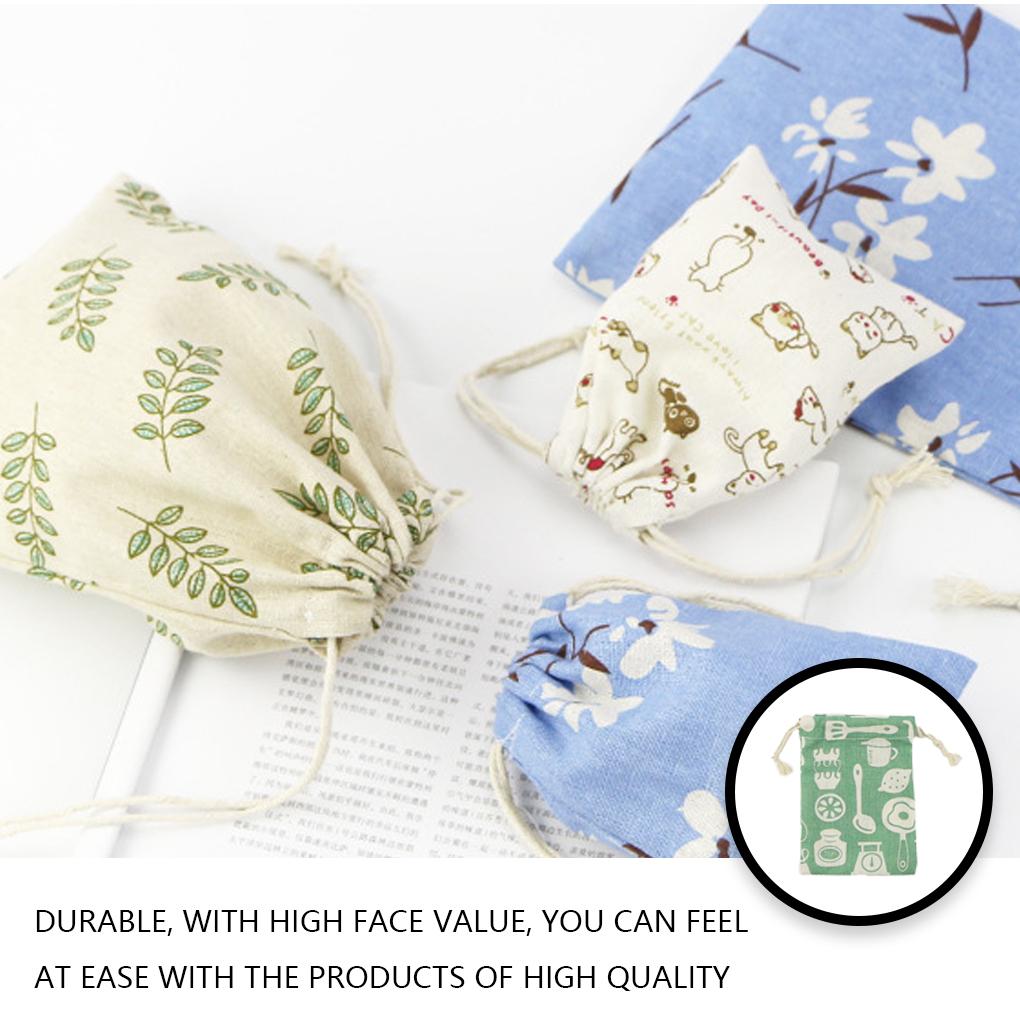 Сумка на шнурке, многоразовая, из хлопка и льна, для конфет, закусок, держатель для украшений, настольный органайзер для печенья, защитник для подарков