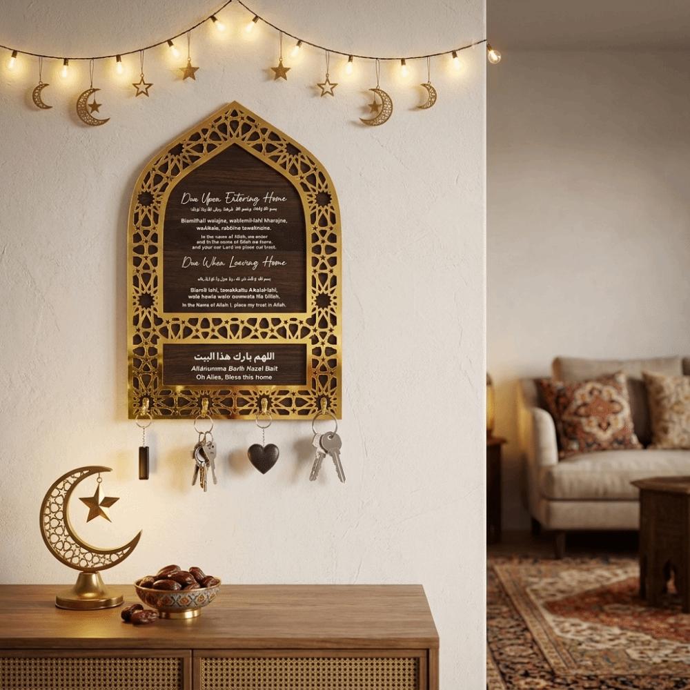 Detachable Islamic Key Rack Decorative Arabic Key Holder Key Organizers Hook  Festival Decorations