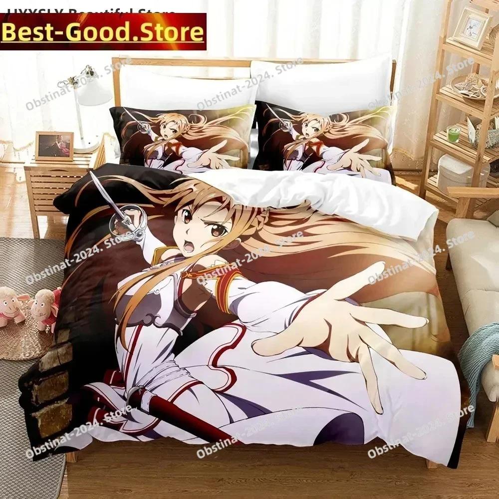 Постельное белье Sword Art Online Печатное одиночное одеяло Покрывало Пододеяльник Наволочка Наборы из 3 предметов Детский Взрослый Размер