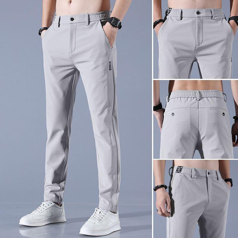 Ice Silk Men's Quick-Dry Summer Trousers: Loose, Straight, Trendy, Thin & Casual