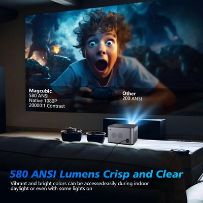 Magcubic Android 11 4K Smart Projector 580ANSI 1920*1080P Full HD Wifi6 BT5.0 Allwinner H713 Голосовое управление Домашний кинотеатр