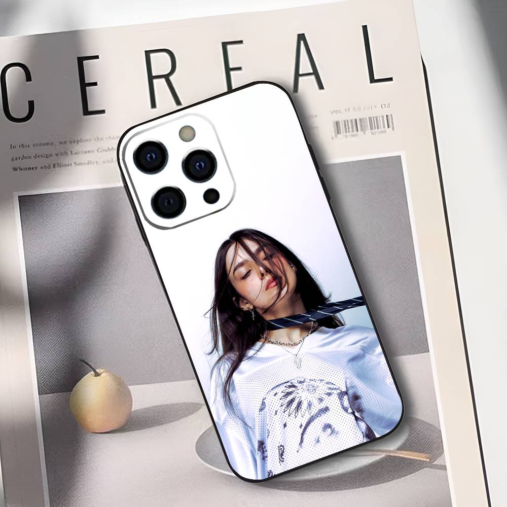 Чехол для телефона singer B-Billie Eilish для iPhone 17,16,15,14,13,12,11,Plus,Pro,Max,Plus,XS, мягкий чехол Черный силикон