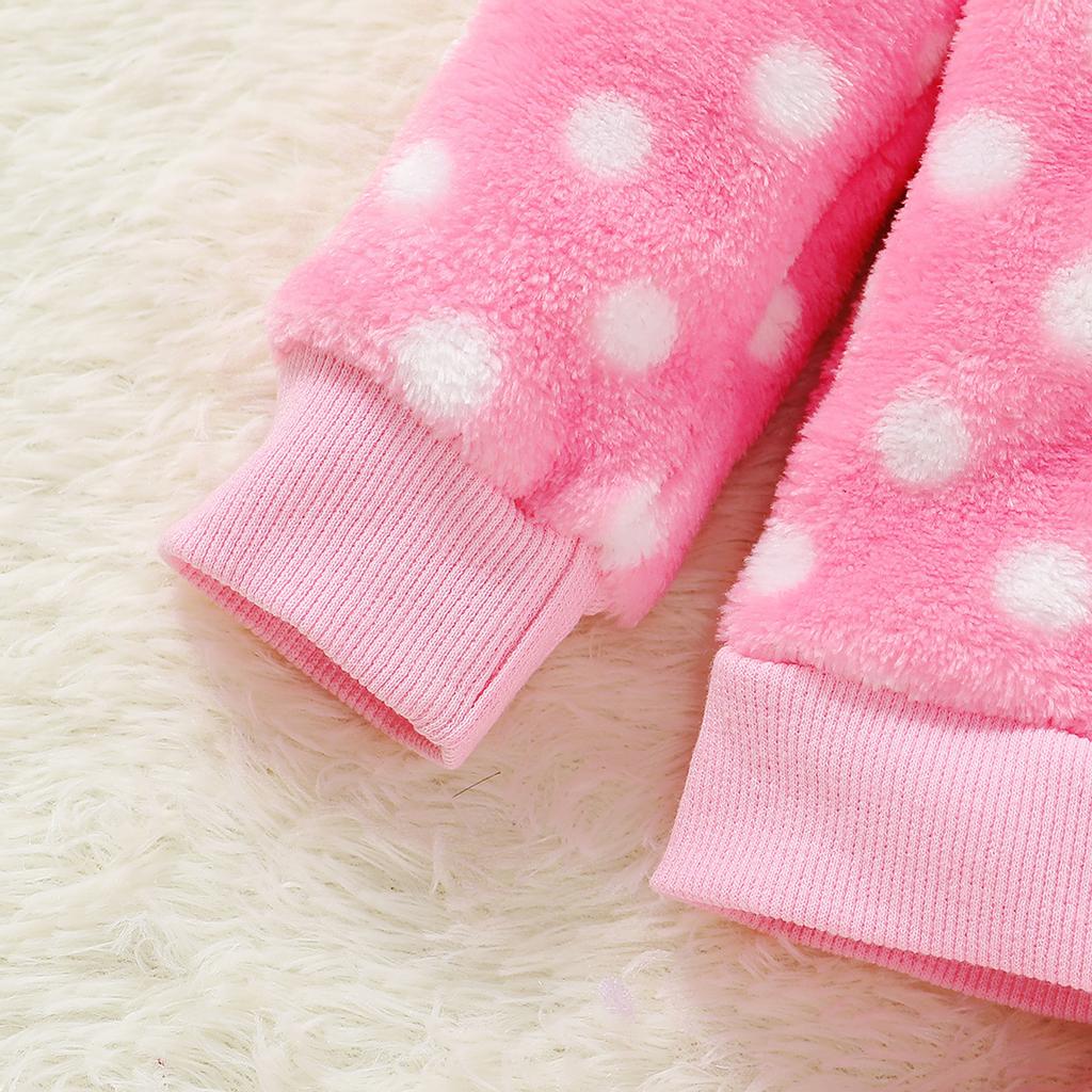 Толстые теплые фланелевые топы + штаны в горошек для маленьких мальчиков и девочек, пижамный комплект