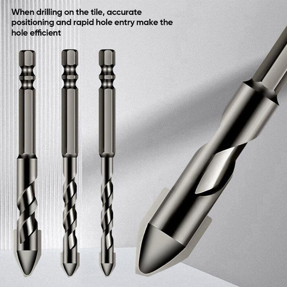 3/4 Pcs High-Strength Eccentric Twist Drill Bit 6mm/8mm/10mm/12mm Drill Bits Sets Tungsten Steel for Wood Glass Tile Plastic