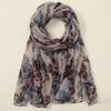180*90Cm Large Women Brand Viscose Scarf Big Petal Floral Voile Hijab Shawls and Wraps Female Foulards Luxury Designer  NEW