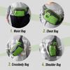 Nylon Waist Bag With Adjustable Belt, Multi Pocket Crossbody Chest Pack For Travel, Running, Walking, Outdoor Storage, Men And Women
