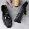 Модные лоферы из натуральной кожи с металлической пряжкой, с узором крокодила, мужские слипоны, повседневная обувь для делового мужчины, стильная мужская обувь для вождения