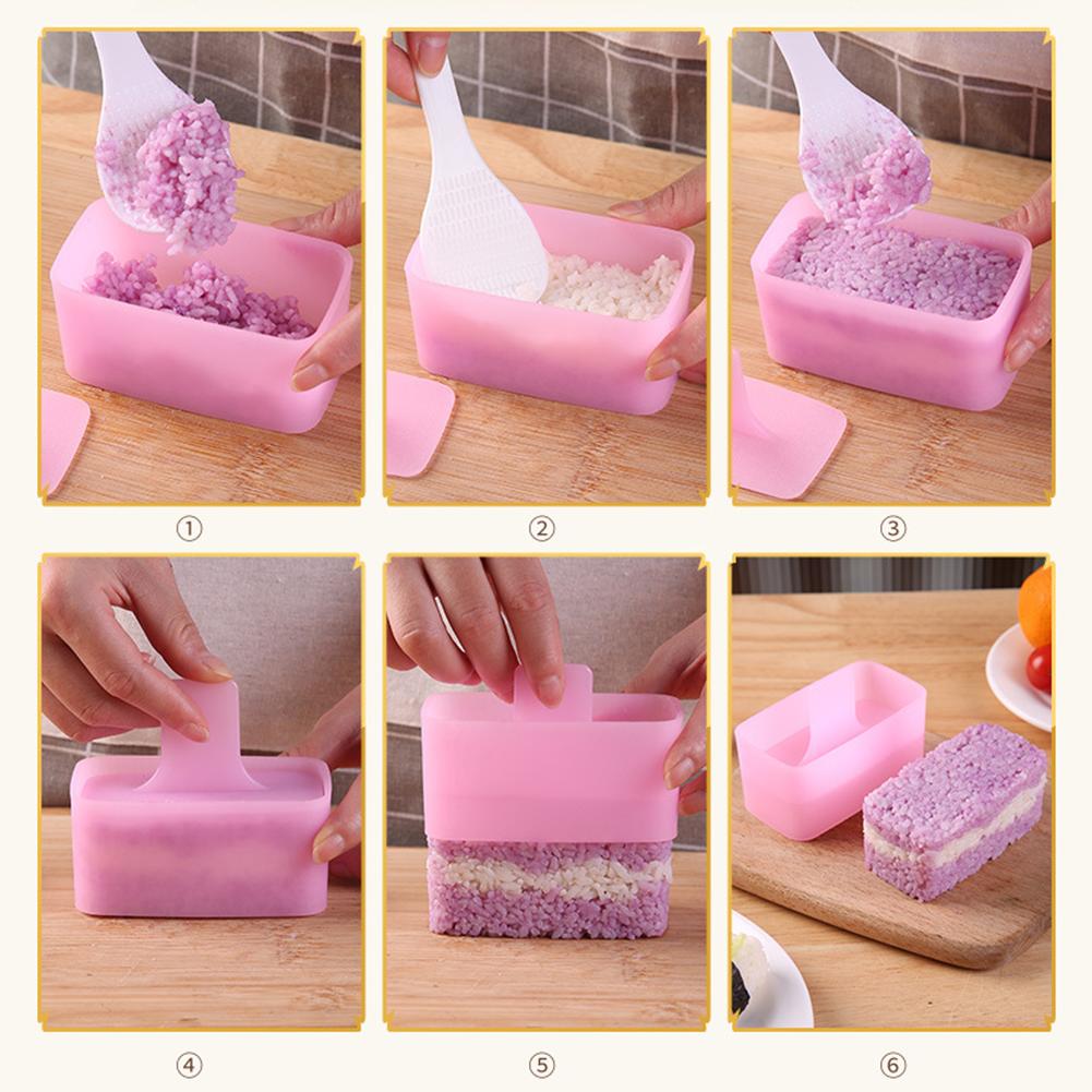DIY Sushi Mold Maker Rice Ball Moulds Different Size + Rice Spoon Triangle Rice Ball Mold Maker Sushi Mold For Kids Lunch Bento