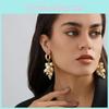 Alloy Gold Chic Geometric Earrings With Pearl Detail Everyday Elegance