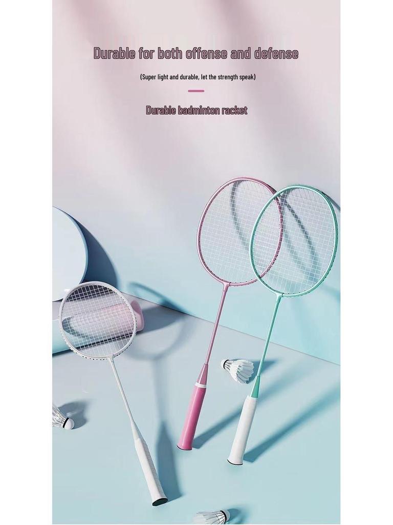 High Elasticity Adult Badminton Racket Set - Lightweight Beginner's Racket with Ball Bag for Mixed Play