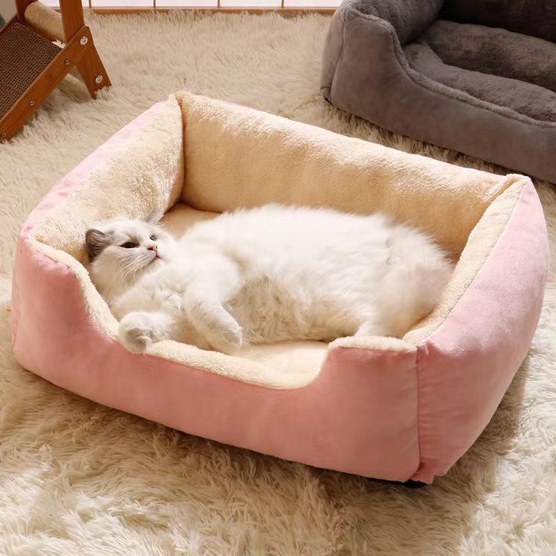 Кровать для кошек и собак Теплая утолщенная кровать для кошек Подушки для котят Домики для собак Гнездо для сна для кошек и собак Матрас для домашних животных Кровать для кошек
