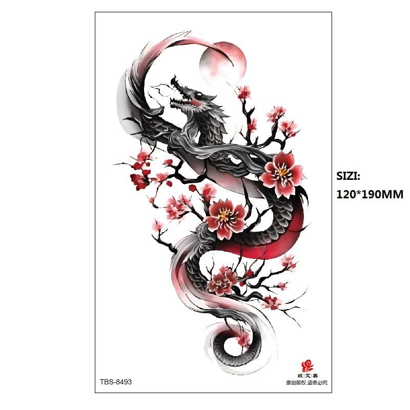Ручная роспись оригинальный цвет цветок лиса феникс женская имитация татуировки переводная татуировка наклейка