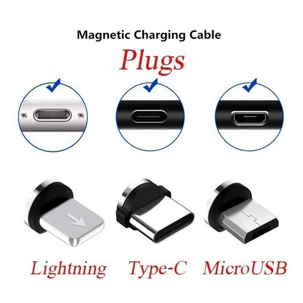Магнитная вилка кабеля типа C Разъем кабеля для зарядки Lightning Micro USB Магнитная вилка шнура зарядного устройства Прямоугольная магнитная вилка кабеля