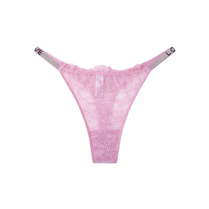 Сексуальные кружевные стринги со стразами: Бесшовные, на тонких бретельках, Прозрачные трусики