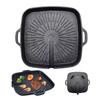 30cm Iron Plate for Yakiniku, BBQ, Gas, Samgyeopsal, Square, Lightweight, Direct Fire, Multi-Purpose, Cast Iron, Easy To Clean, Aluminum Alloy, Teppan