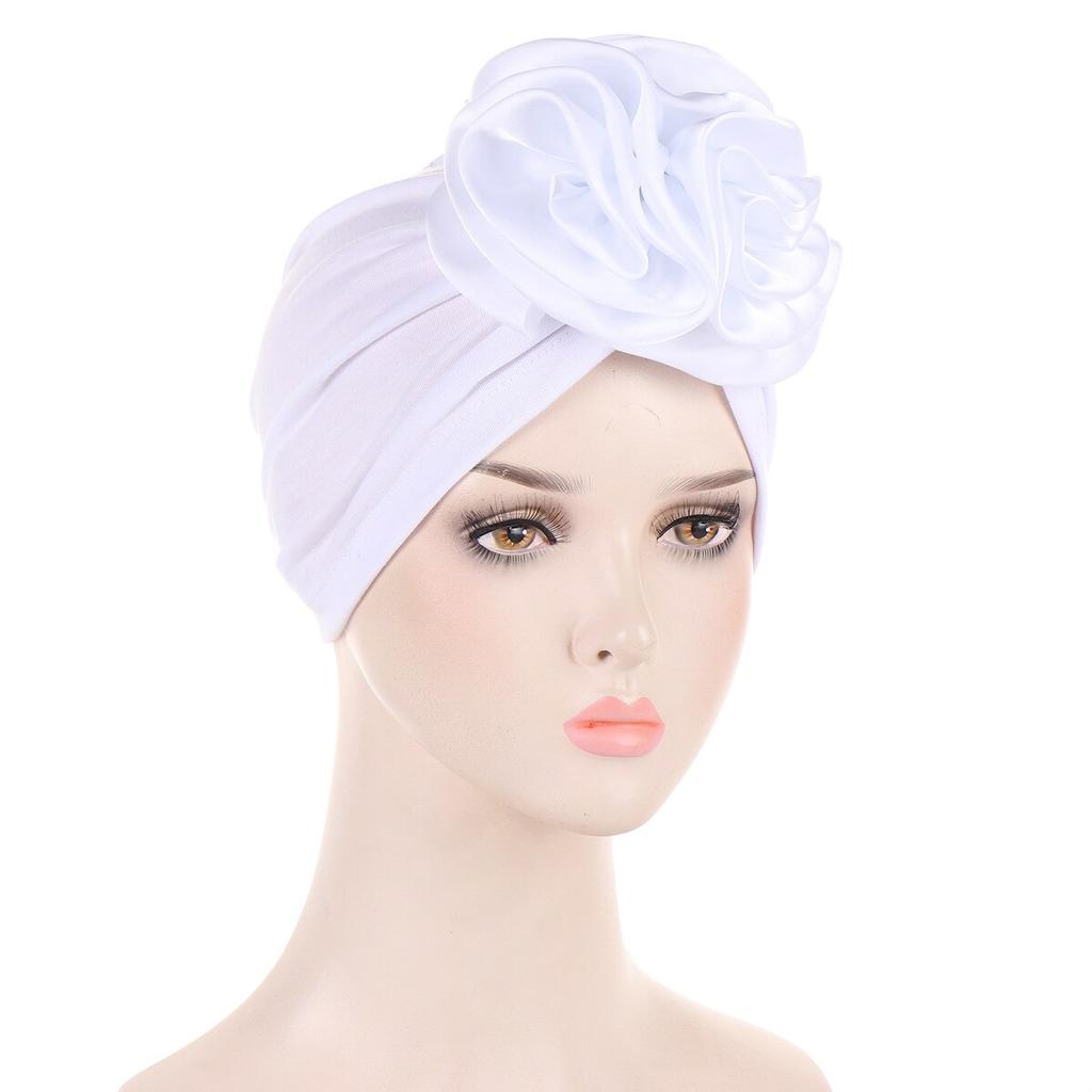 Fashion Women Satin Flower Turban Hat