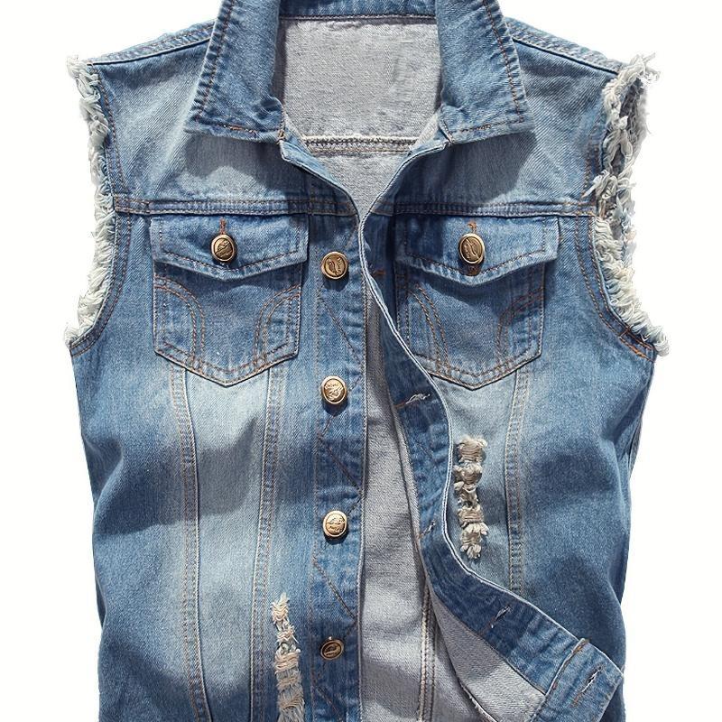 E 95427 Casual Slim Fit Denim Vest Slim Fit Denim Vest